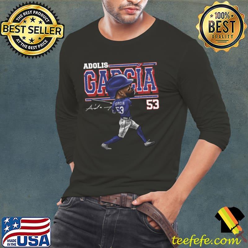 Adolis Garcia Signature Cuban professional baseball outfielder Texas Cartoon T-Shirt Long Sleeve Tee Adolis Garcia Signature Cuban professional baseball outfielder Texas Cartoon T-Shirt Long Sleeve Tee