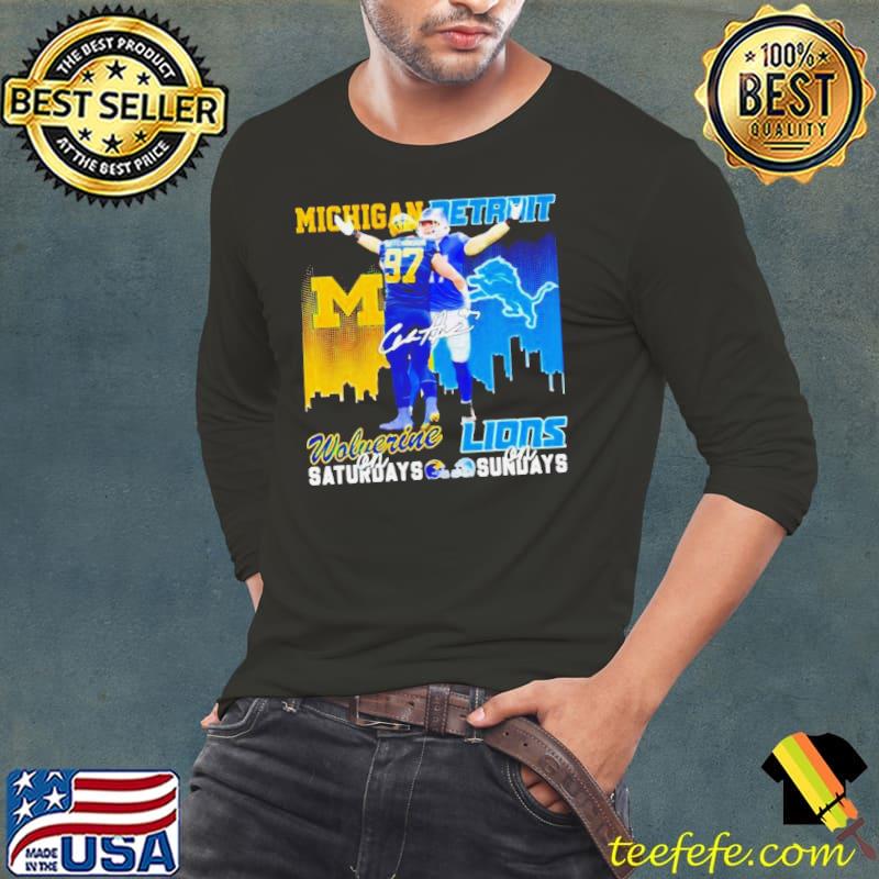 Aidan Hutchinson Michigan Wolverines On Saturdays Detroit Lions On Sundays Shirt