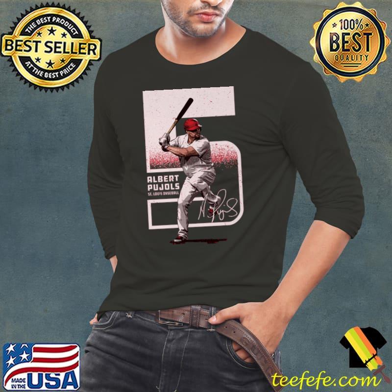 Albert Pujols Signature professional baseball first St. Louis Outline T-Shirt Long Sleeve Tee Albert Pujols Signature professional baseball first St. Louis Outline T-Shirt Long Sleeve Tee