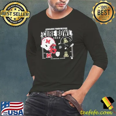 Appalachian State Mountaineers vs Miami RedHawks Helmet Avocados From Mexico Cure Bowl 2023 Logo Shirt