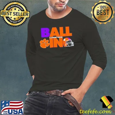Ball in Clemson Tigers logo helmet shirt