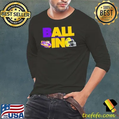 Ball in LSU Tigers logo helmet shirt