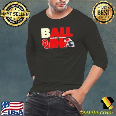 Ball in Oklahoma Sooners logo helmet shirt