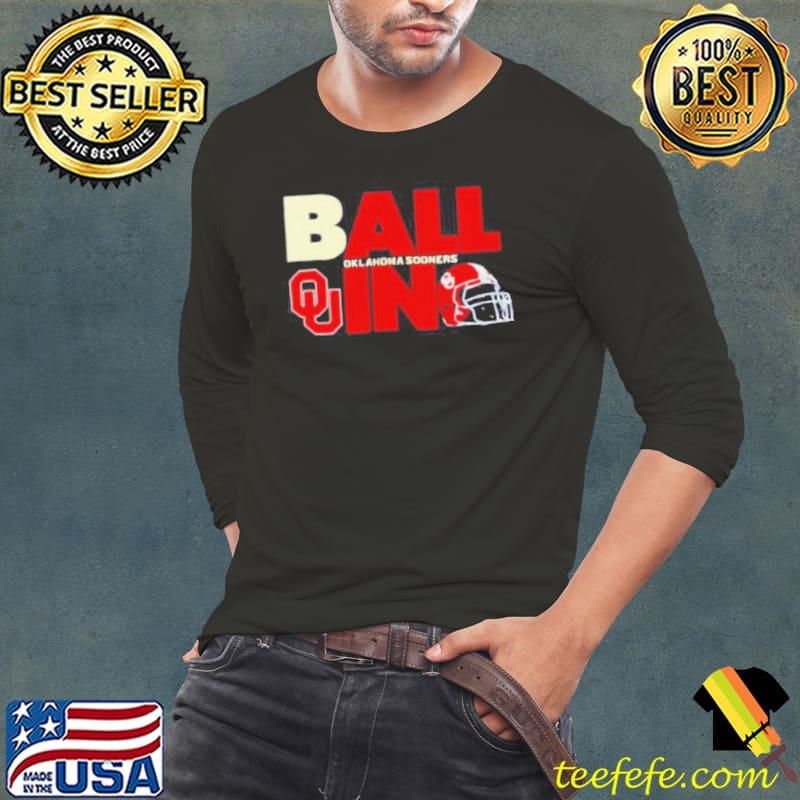 Ball in Oklahoma Sooners logo helmet shirt
