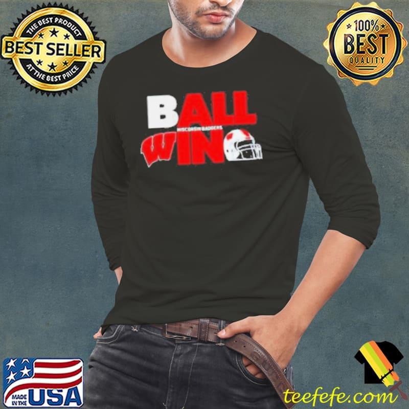 Ball in Wisconsin Badgers logo helmet shirt