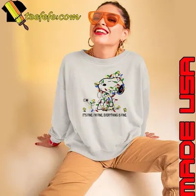 Best snoopy everything is fine shirt