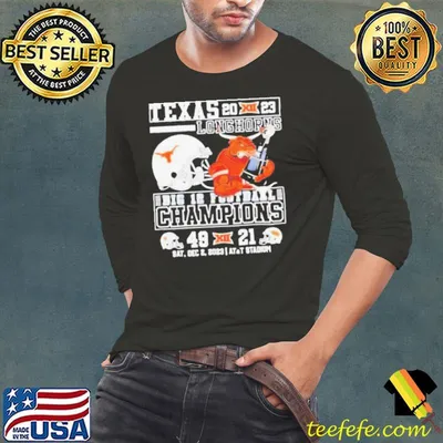 Bevo Texas Longhorns 2023 Big 12 Football Champions 49 21 Mascot Holds Trophy Shirt