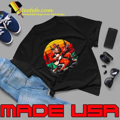 Bigfoot playing guitar vintage shirt