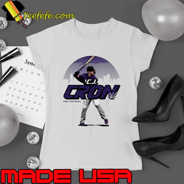 C.J. Cron Colorado Skyline Signature American professional baseball first baseman and designated T-Shirt Ladies tee C.J. Cron Colorado Skyline Signature American professional baseball first baseman and designated T-Shirt Ladies tee