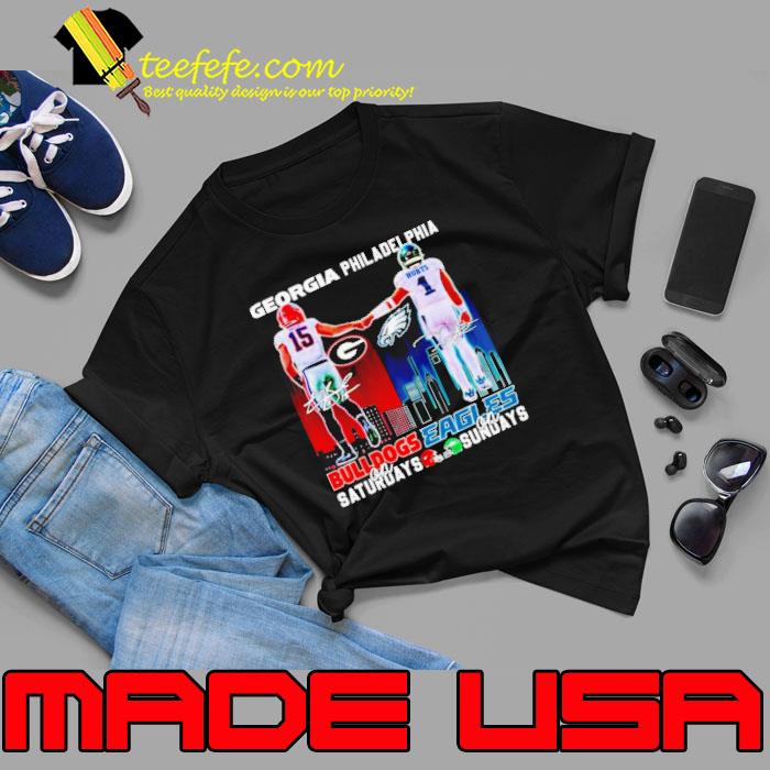 Carson Beck Georgia Bulldogs On Saturdays Jalen Hurts Philadelphia Eagles On Sundays Shirt Unisex Carson Beck Georgia Bulldogs On Saturdays Jalen Hurts Philadelphia Eagles On Sundays Shirt Unisex