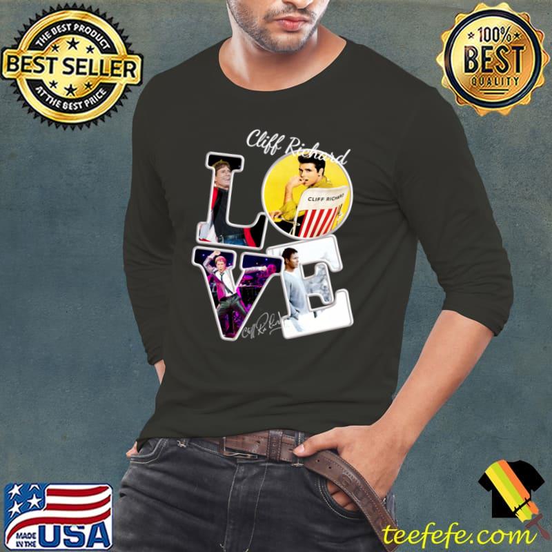 Cliff Richard signature love legend musician singer man T-Shirt Long Sleeve Tee Cliff Richard signature love legend musician singer man T-Shirt Long Sleeve Tee