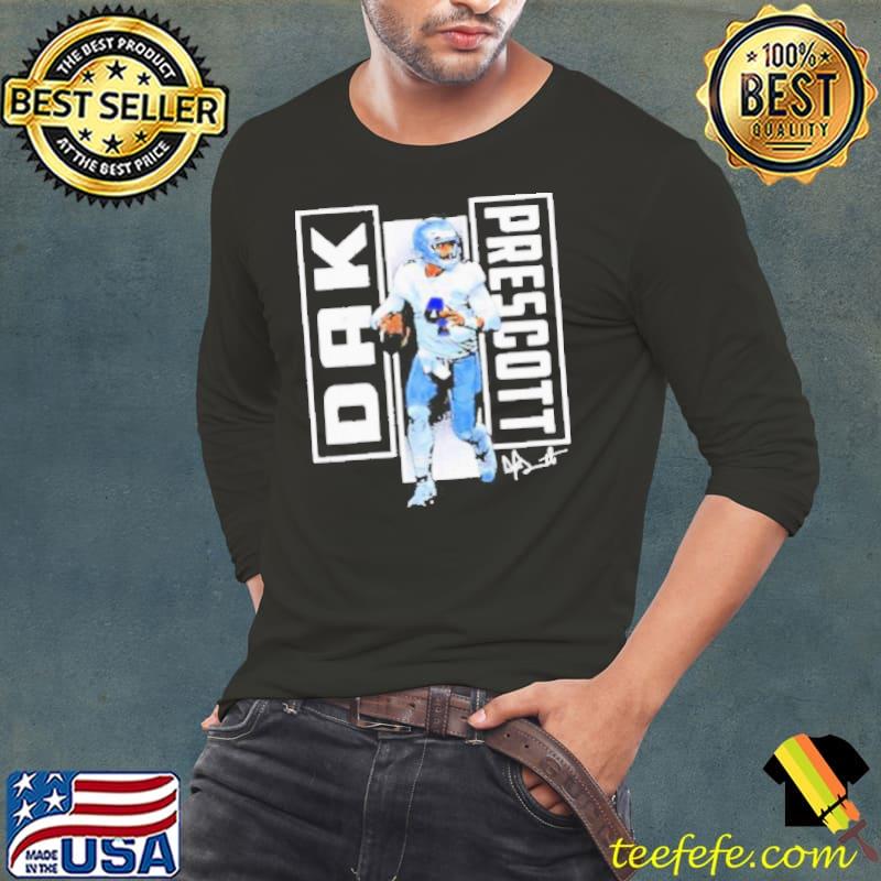 Dallas Cowboys football Dak Prescott 4 player action pose signature draw shirt