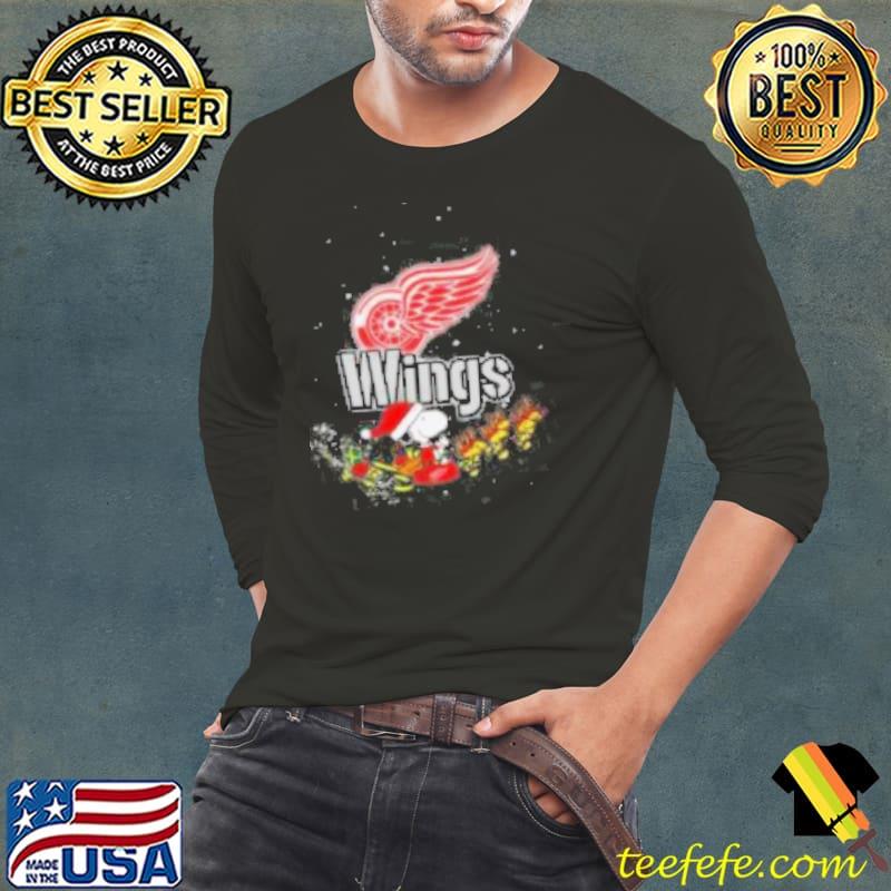 Detroit Red Wings NHL Santa Snoopy and Woodstock Christmas Shirt