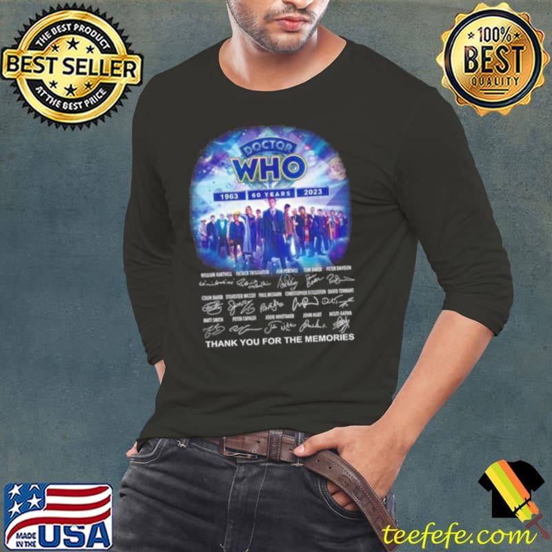 Doctor Who 60 Years 1963 2023 Thank You For The Memories Doctor Who Signatures Shirt Long Sleeve Tee Doctor Who 60 Years 1963 2023 Thank You For The Memories Doctor Who Signatures Shirt Long Sleeve Tee