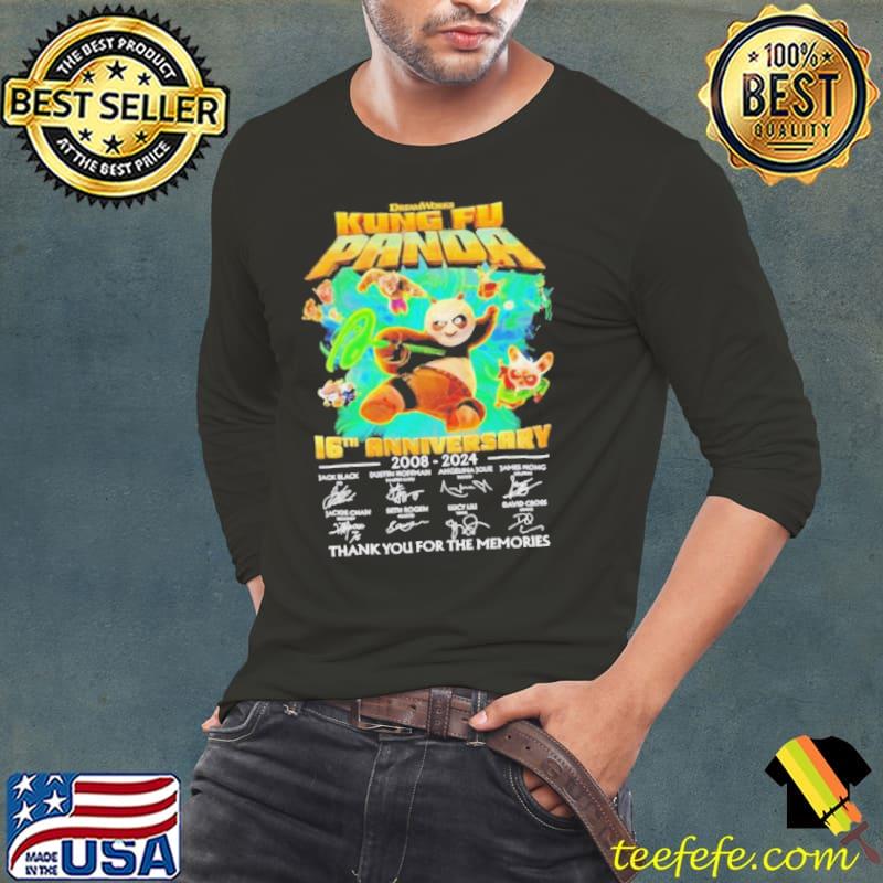DreamWorks Kung Fu Panda 16th Anniversary 2008 2024 Signatures Thank You For The Memories Shirt