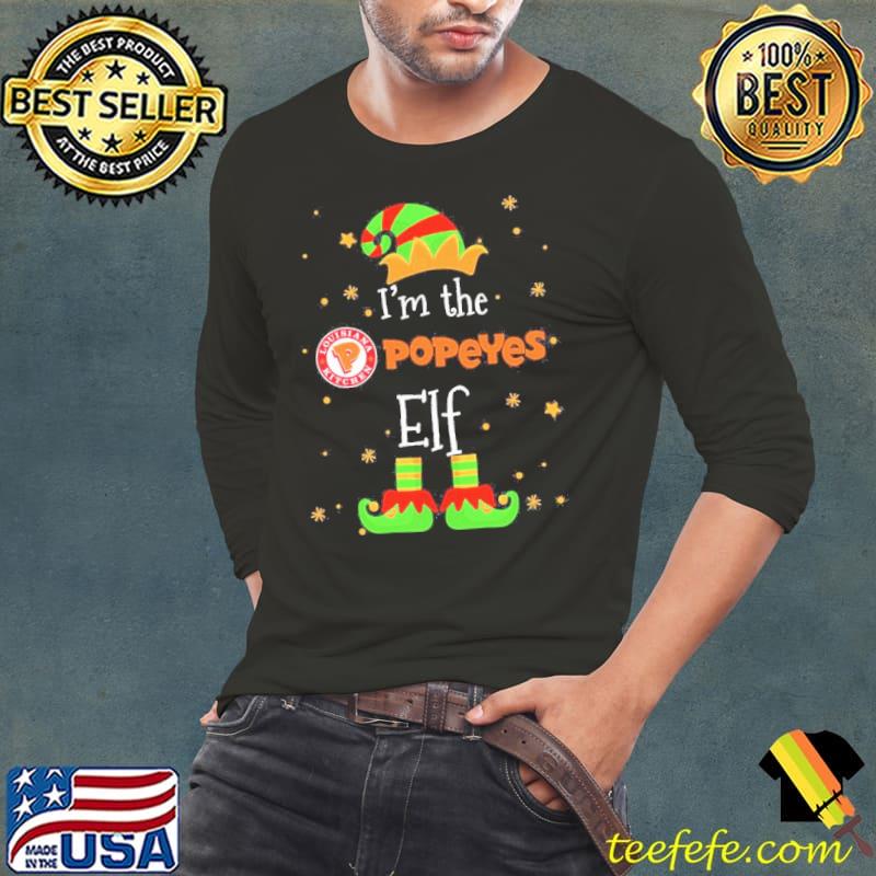 Elf I’m The Popeyes Elf Logo Merry Christmas Shirt