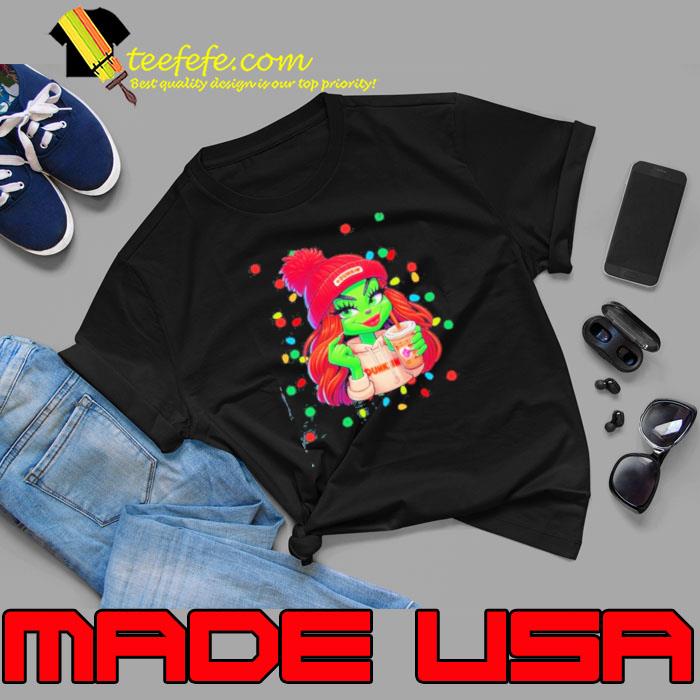 Girl Grinch Hat Santa Hug Dunkin’ Merry Christmas Shirt Unisex Girl Grinch Hat Santa Hug Dunkin’ Merry Christmas Shirt Unisex