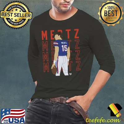 Graham Mertz College Mertz Silhouette Color Football Quarterback T-Shirt