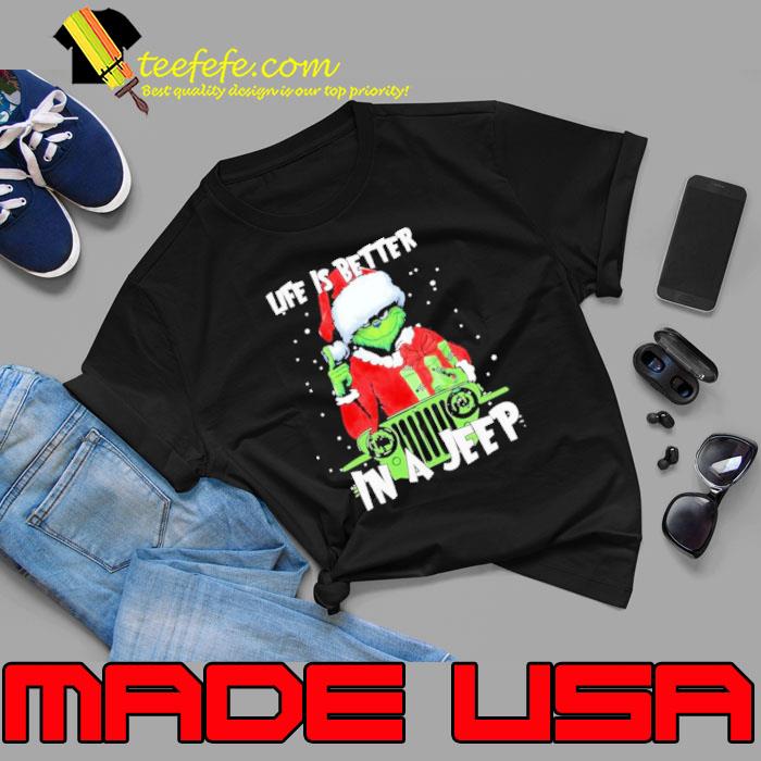 Grinch Hat Santa Car Jeep Life Is Better In A Jeep Merry Christmas Shirt Unisex Grinch Hat Santa Car Jeep Life Is Better In A Jeep Merry Christmas Shirt Unisex