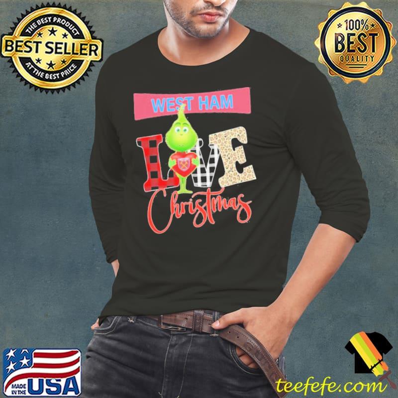 Grinch Hug Heart EPL West Ham Love United Christmas 2023 Shirt Grinch Hug Heart EPL West Ham Love United Christmas 2023 Shirt