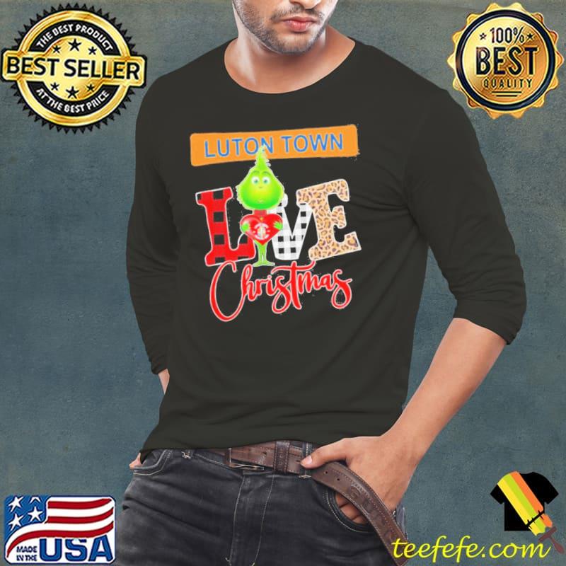 Grinch Hug Heart Luton Town Love Christmas Shirt Grinch Hug Heart Luton Town Love Christmas Shirt