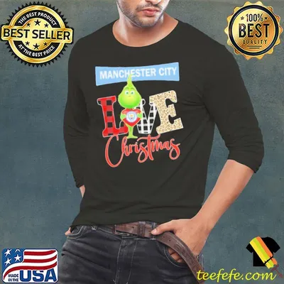 Grinch Hug Heart Manchester City Love Christmas Shirt
