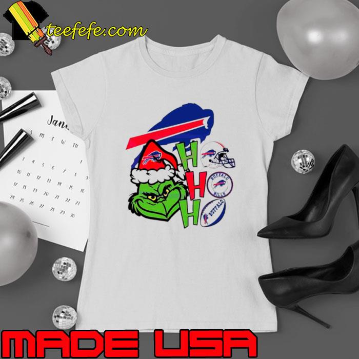 Grinch Santa hat Ho Ho Ho Buffalo Bills shirt