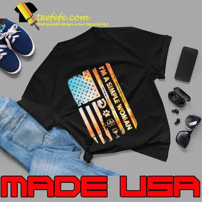 I Am Simple Woman Horse Paw Dog Flip Flop Wine American Flag Sunset shirt
