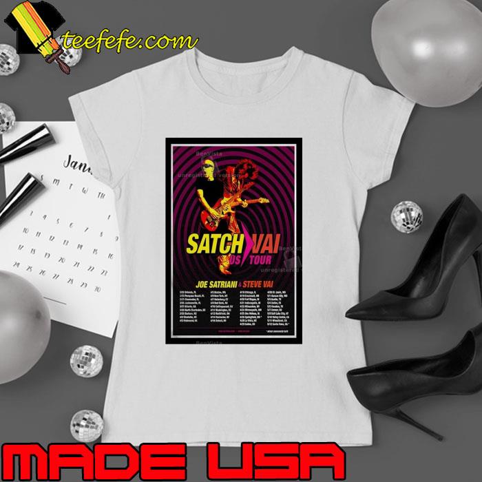 Joe Satriani Satriani Vai 2024 Tour Poster Shirt Ladies tee Joe Satriani Satriani Vai 2024 Tour Poster Shirt Ladies tee