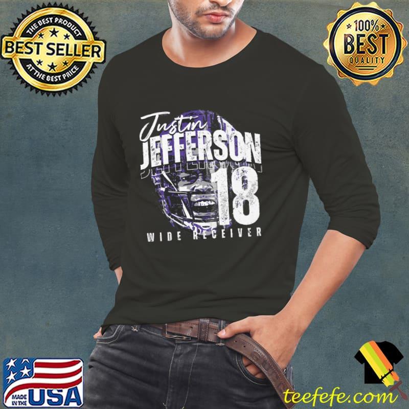Justin Jefferson American football wide receiver for the Minnesota Vikings Minnesota Half Face T-Shirt Long Sleeve Tee Justin Jefferson American football wide receiver for the Minnesota Vikings Minnesota Half Face T-Shirt Long Sleeve Tee