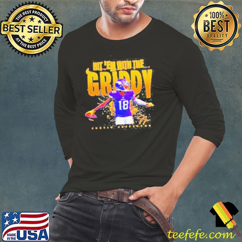 Justin jefferson Minnesota vikings hit ’em with the griddy signature s Long Sleeve Tee Justin jefferson Minnesota vikings hit ’em with the griddy signature s Long Sleeve Tee