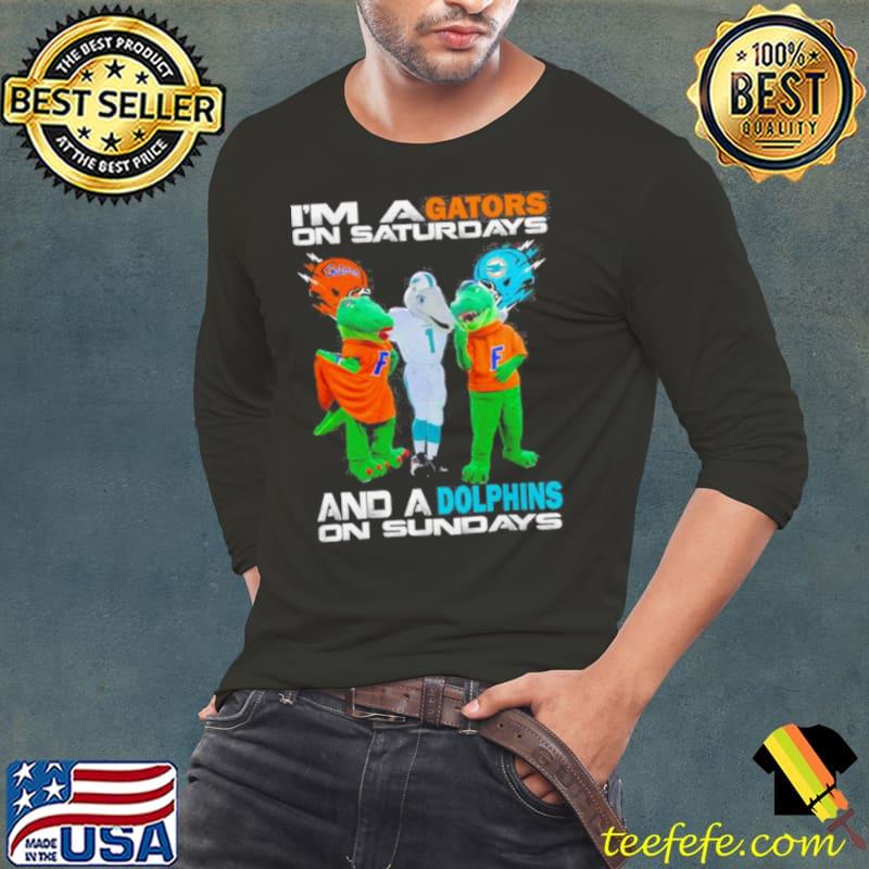 Mascots I’m A Gator On Saturdays And A Dolphins On Sundays s Long Sleeve Tee Mascots I’m A Gator On Saturdays And A Dolphins On Sundays s Long Sleeve Tee