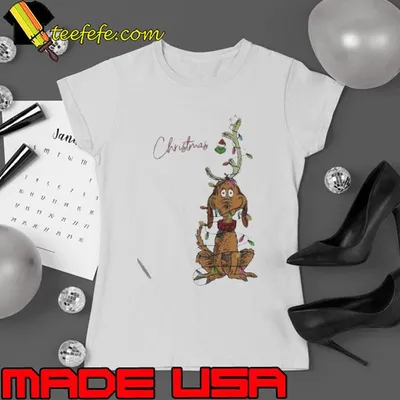 Max dog grinch Christmas lights shirt
