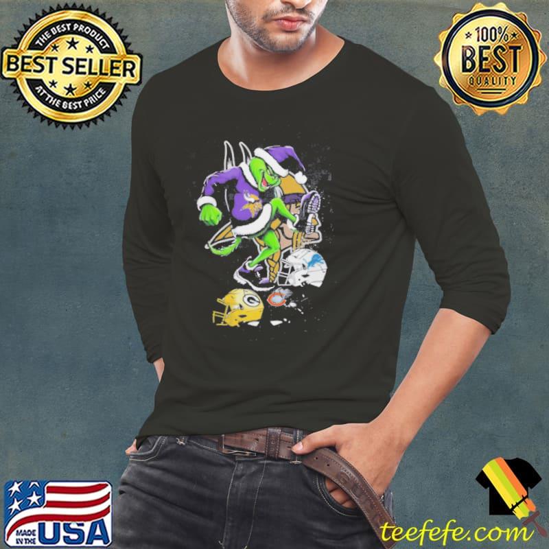 Merch The Grinch Minnesota Vikings Stomp On Nfl Teams Christmas Tee Shirt Merch The Grinch Minnesota Vikings Stomp On Nfl Teams Christmas Tee Shirt