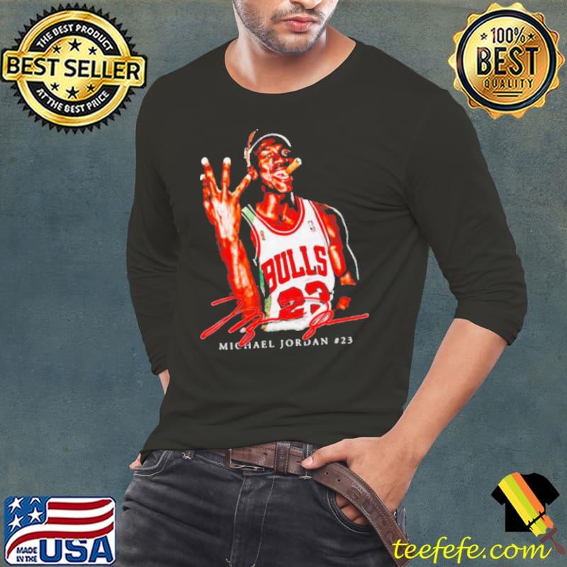 Michael Jordan 4-Time signature s Long Sleeve Tee Michael Jordan 4-Time signature s Long Sleeve Tee