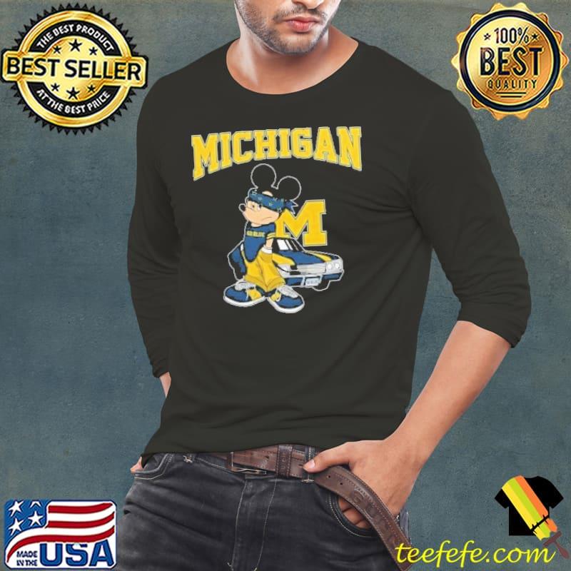Michigan Wolverines Football Mickey Mouse Disney s Long Sleeve Tee Michigan Wolverines Football Mickey Mouse Disney s Long Sleeve Tee