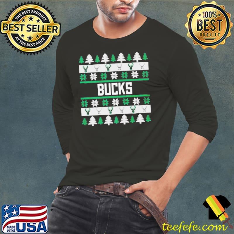 Milwaukee Bucks Holiday Ugly Christmas s Long Sleeve Tee Milwaukee Bucks Holiday Ugly Christmas s Long Sleeve Tee