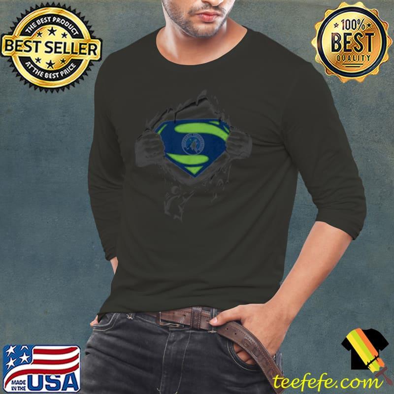 Minnesota Timberwolves Blood Inside Superman Shirt Long Sleeve Tee Minnesota Timberwolves Blood Inside Superman Shirt Long Sleeve Tee