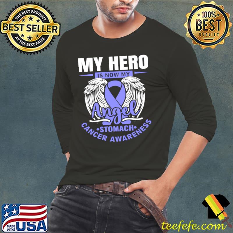 My Hero Is Now My Angel Lung Cancer Awareness Stomach Cancer Awareness Wings T-Shirt Long Sleeve Tee My Hero Is Now My Angel Lung Cancer Awareness Stomach Cancer Awareness Wings T-Shirt Long Sleeve Tee