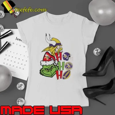 NFL Minnesota Vikings football Grinch ho ho ho helmet logo shirt