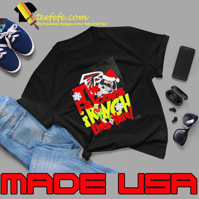 NFL The Atlanta Falcons Grinch Lives Here Christmas s Unisex NFL The Atlanta Falcons Grinch Lives Here Christmas s Unisex
