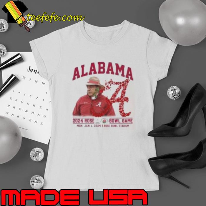 Nick Saban Alabama 2024 Rose Bowl Game s Ladies tee Nick Saban Alabama 2024 Rose Bowl Game s Ladies tee