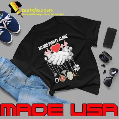 Not One Fights Alone Firefighter Symbol Heartbeat shirt