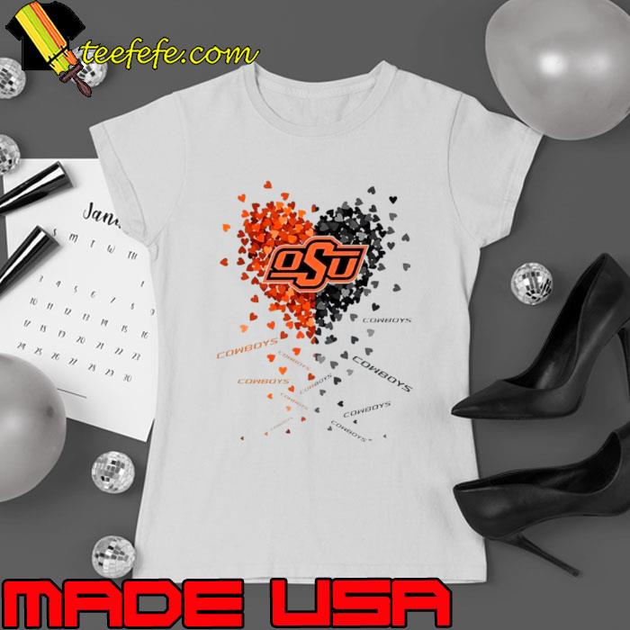Oklahoma State Cowboys Tiny Heart Shape 2023 Shirt Ladies tee Oklahoma State Cowboys Tiny Heart Shape 2023 Shirt Ladies tee
