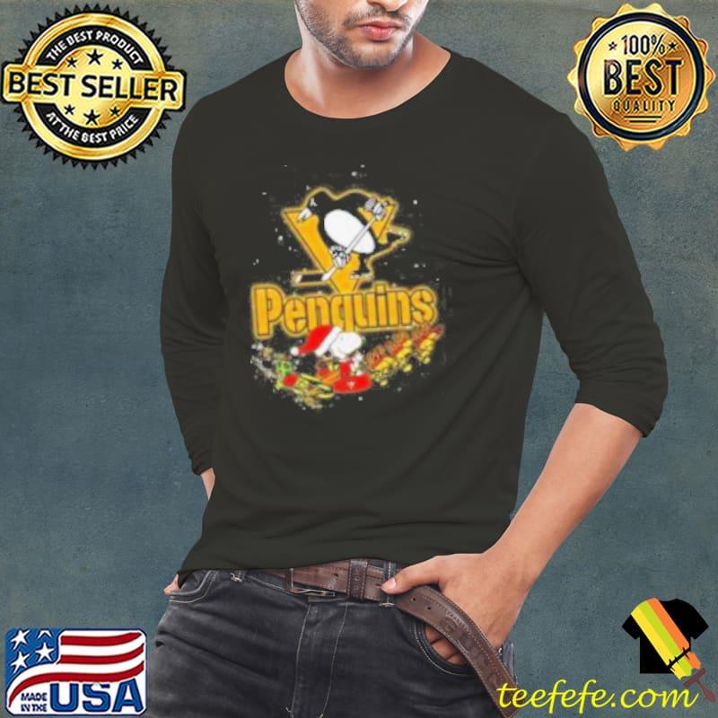 Pittsburgh Penguins NHL Santa Snoopy and Woodstock Christmas Shirt Long Sleeve Tee Pittsburgh Penguins NHL Santa Snoopy and Woodstock Christmas Shirt Long Sleeve Tee