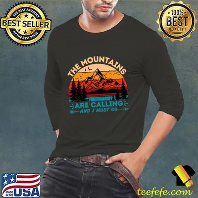 Premium the Mountains Are Calling And I Must Go Vintage Sunset T-Shirt