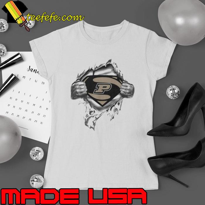 Purdue Boilermakers Blood Inside Superman Shirt Ladies tee Purdue Boilermakers Blood Inside Superman Shirt Ladies tee