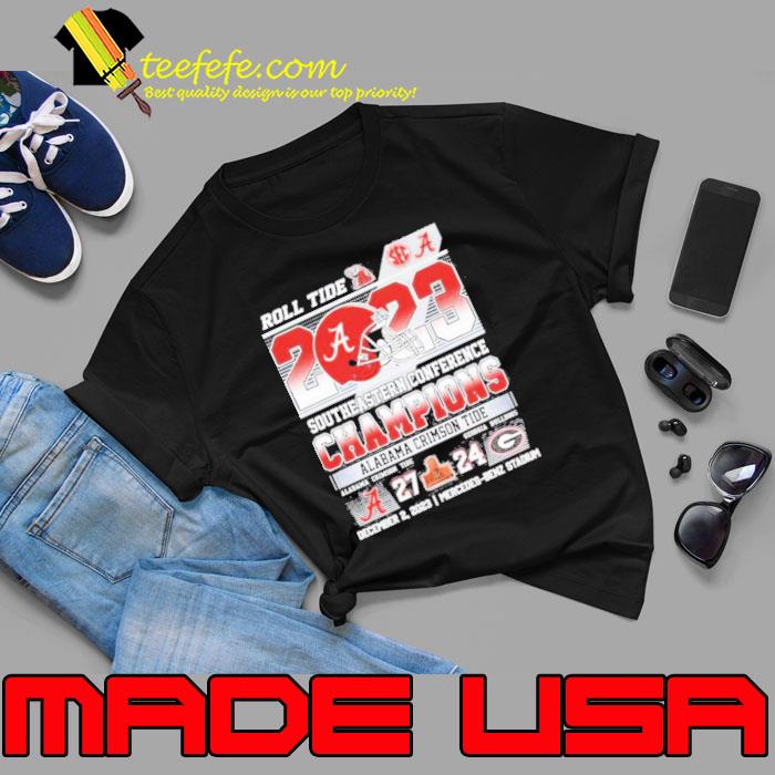 Roll Tide 2023 SEC Football Champions Alabama Crimson Tide 27-24 Georgia Bulldogs Shirt Unisex Roll Tide 2023 SEC Football Champions Alabama Crimson Tide 27-24 Georgia Bulldogs Shirt Unisex