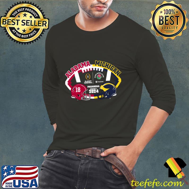 Rose Bowl 2024 Semi Football Alabama v Michigan T-Shirt Long Sleeve Tee Rose Bowl 2024 Semi Football Alabama v Michigan T-Shirt Long Sleeve Tee