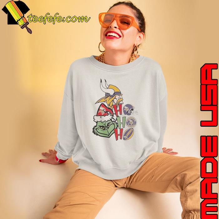 Santa Grinch Head Ho Ho Ho Minnesota Vikings Logo Shirt Santa Grinch Head Ho Ho Ho Minnesota Vikings Logo Shirt